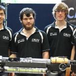 Some of the 2013 CUAV team with the current AUV named “Barracuda”