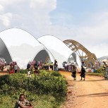 Artists impression of Droneport for Venice Architecture Biennale 2016