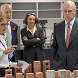 HRH listens to a presentation by academics and researchers