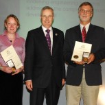 Professor Charles Ainger, Dr Heather Cruickshank, President of ICE, Quentin Leiper, Dr Dick Fenner, Professor Peter Guthrie