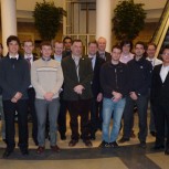 Students, supervisors and JLR engineers at the Heritage Motor Centre