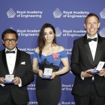 Princess Royal Silver Medallists (L-R; Dr Oliver Payton, Dr Atif Syed, Heba Bevan OBE, Professor Paul Shearing and Professor Dan