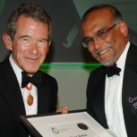 Professor Gehan Amaratunga (right) receives Royal Academy of Engineering’s Silver Medal