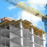 Construction with crane