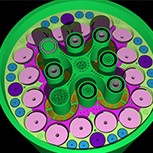 A visualisation of a nuclear reactor