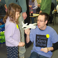 Fourth year engineering student, Peter Stidwill, helps out