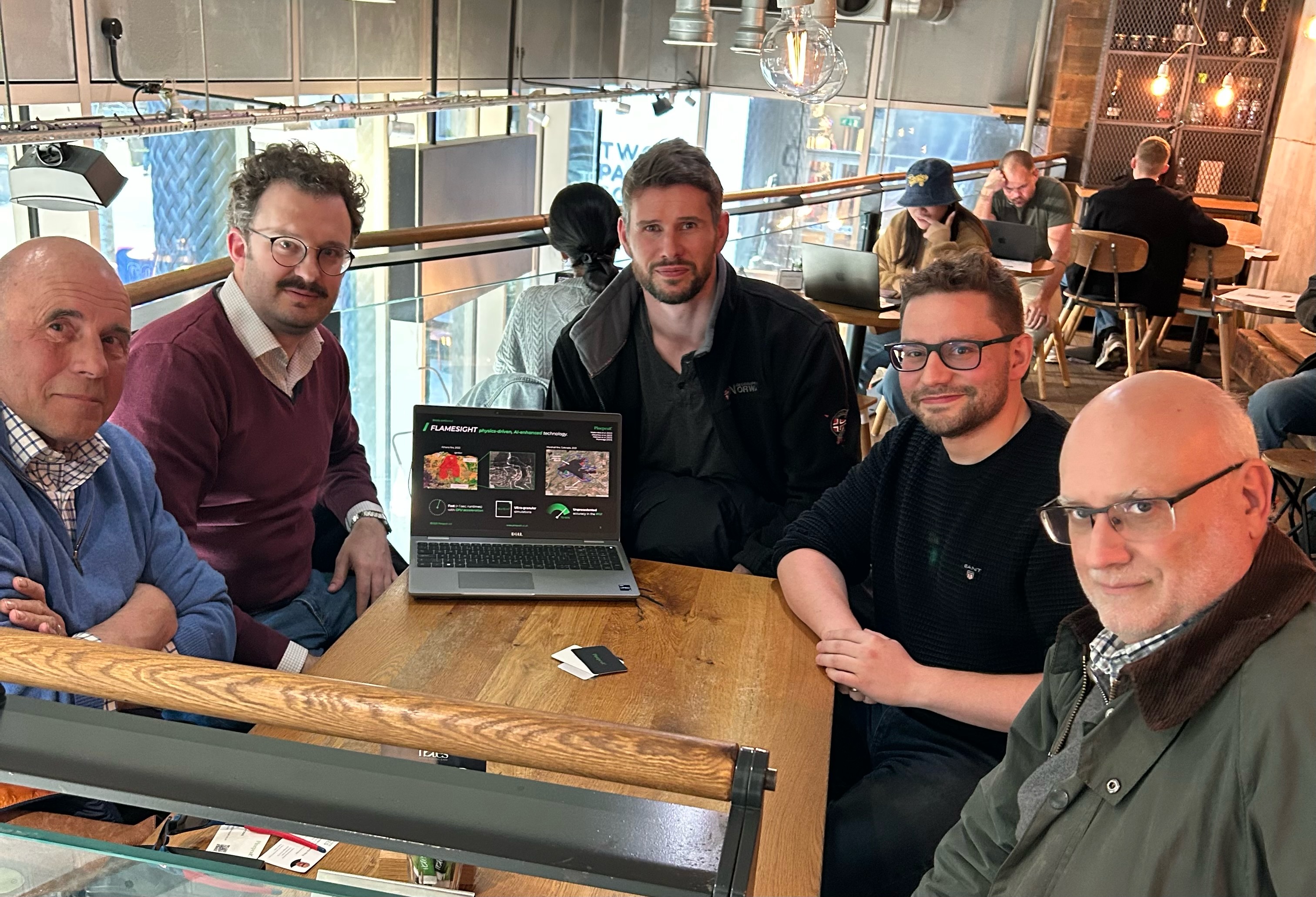 The four co-founders of Pinepeak and their strategic adviser. Pictured, from left, Richard Green (strategic adviser), Dr Andrea Giusti, Dr Daniel Fredrich, Dr Savvas Gkantonas and Professor Epaminondas Mastorakos.
