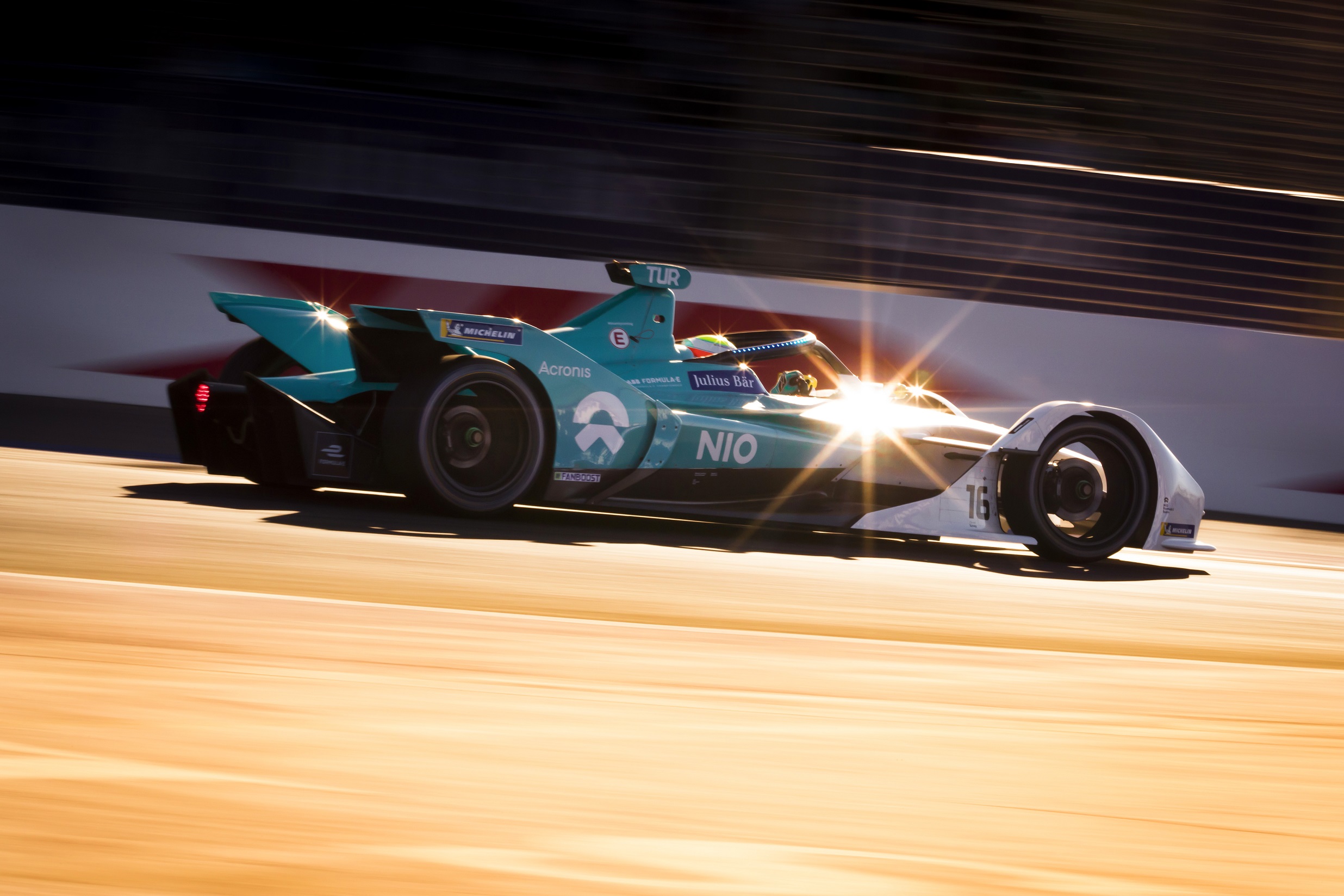 Oliver Turvey racing in Formula E in Morocco