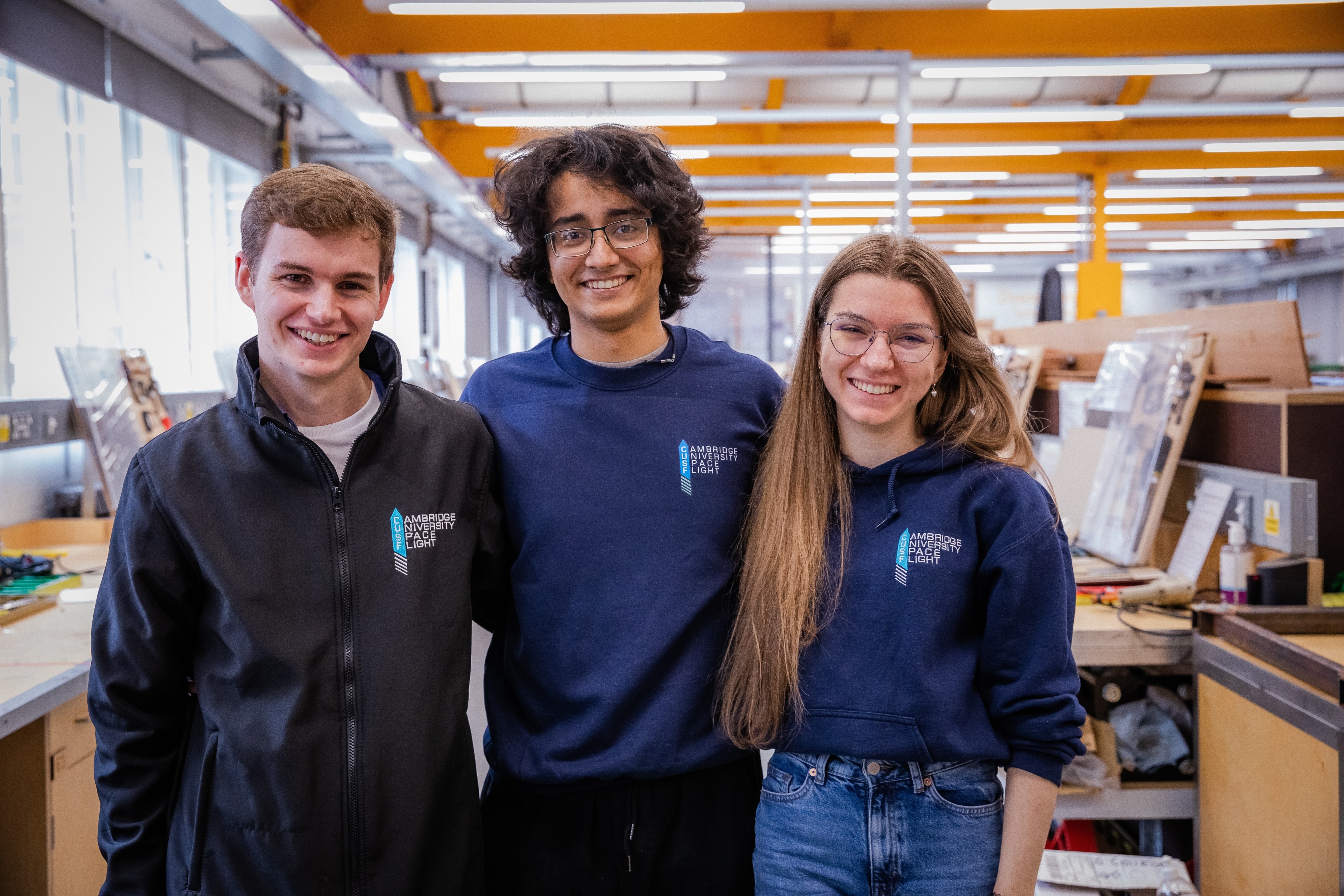 Henry, Abhi and Iga, from the Cambridge University Spaceflight team