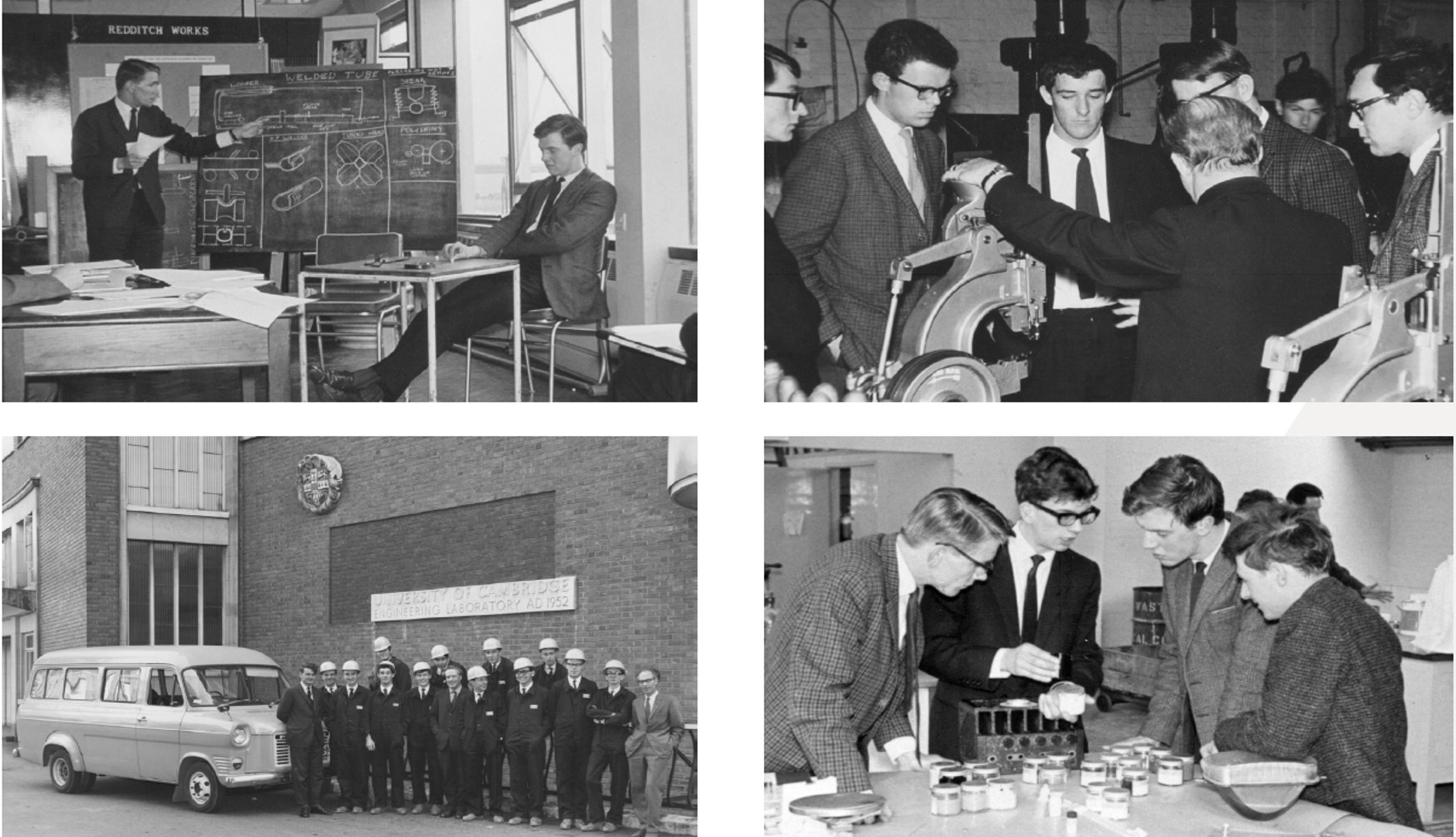 Students, pictured in 1966, on the first Advanced Course in Production Methods and Management