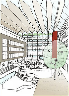 An impression of the atrium which would replace the current courtyard (Nicholas Ray Associates)