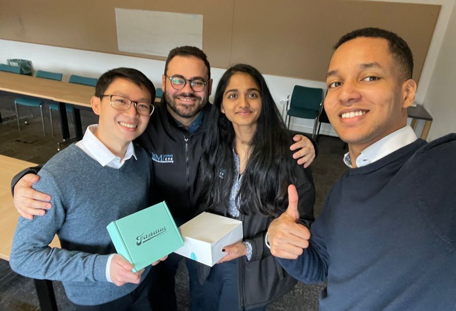The Students: Alistair Chan, Wassim Ezzaddine, Sangamithra Selvaraj and Hassan Yusuf. Absent from photo: Ben Purkis and Mark Taylor. Credit: Hassan Yusuf.